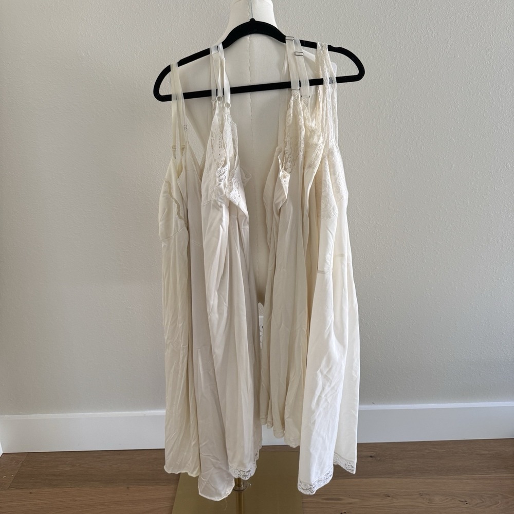 True Vintage Full Slip Lot Of 5 Lingerie Midi Dress Night Gown Romantic FLAWS